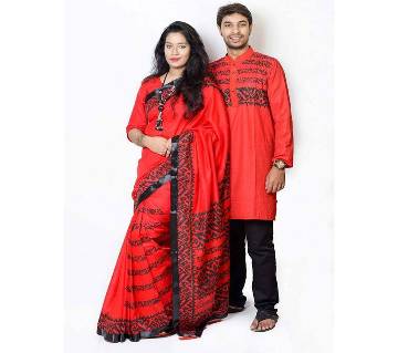 Punjabi and half silk sharee combo
