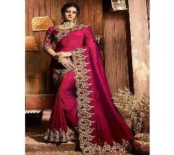Georgette Embroidery Work Saree For Women With Blouse Pcs 102s