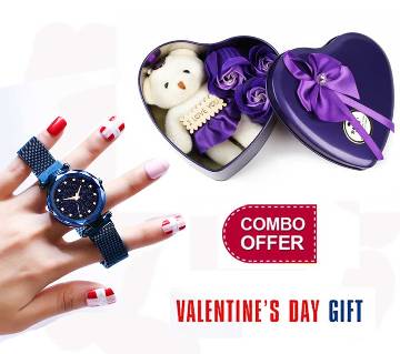 sweet Love gift box+ Magnetic Ladies wristwatch for valentine combo offer 