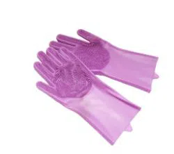 Kitchen Silicone Dish Wash Gloves Purple
