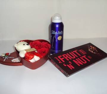 Valentine Gift Box with Body Spray and Chocolate