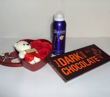 Valentine Gift Box with Body Spray and Chocolate