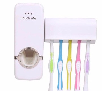 Automatic Tooth Paste Dispenser & Brush Holder 