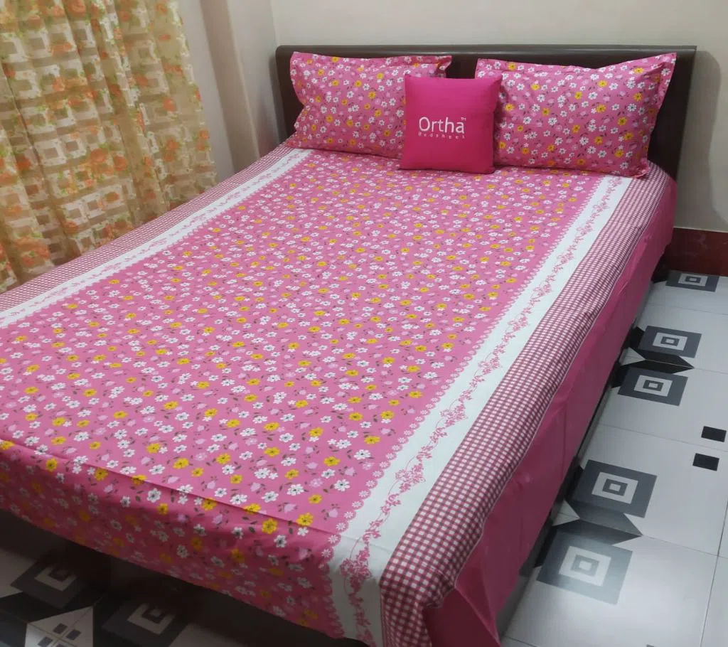 Ortha Classic Multicolour Cotton Printed Bedsheet Set - OC-702