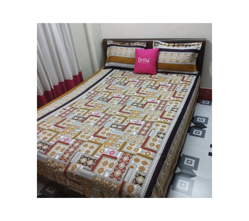Ortha Twill Multicolour Cotton Twill Printed Bedcover Set - OT-320