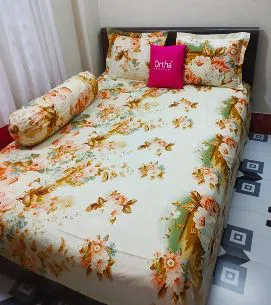 Ortha Twill Multicolour Cotton Twill Printed Bedcover Set - OT-321