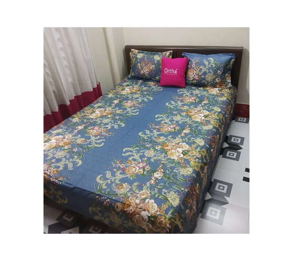 Ortha Twill Multicolour Cotton Twill Printed Bedcover Set - OT-322