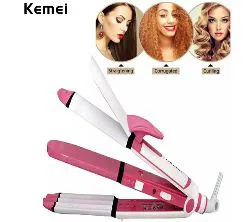 Kemei km-1291 Professional Hair Curler and Straightener 3 in 1
