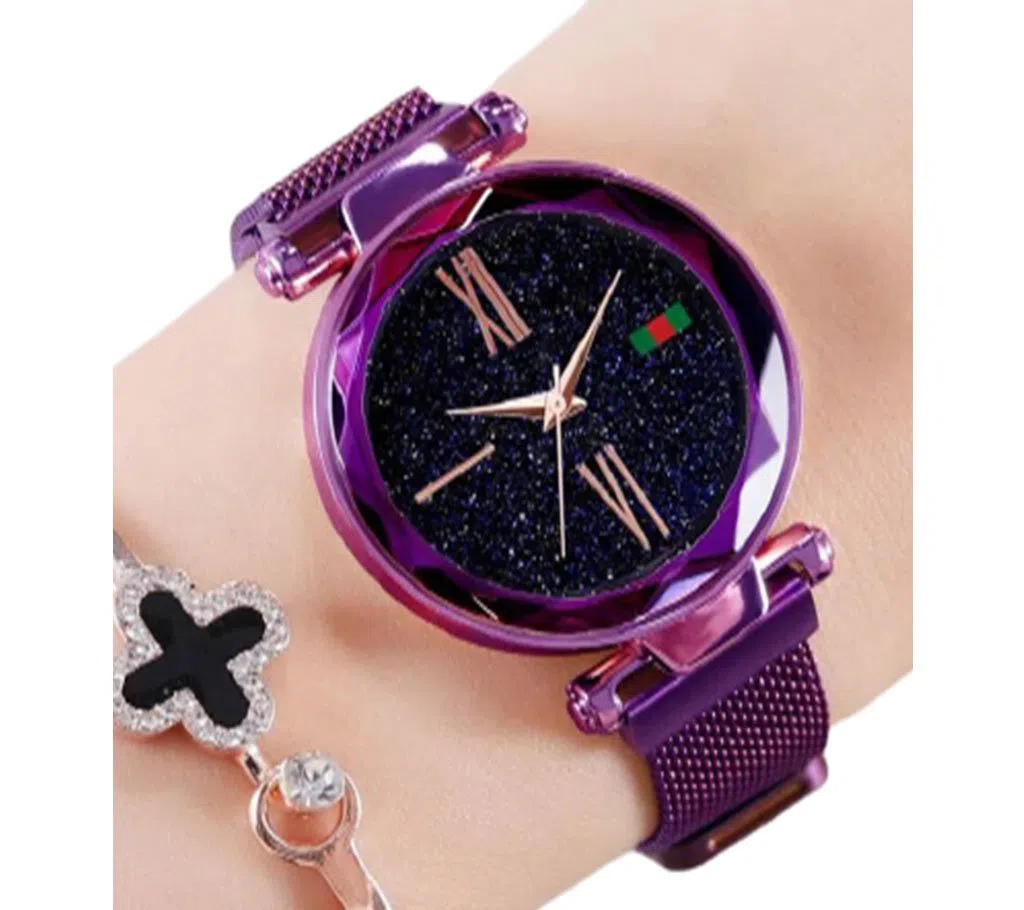  Elegant Purple Women Magnet Watch