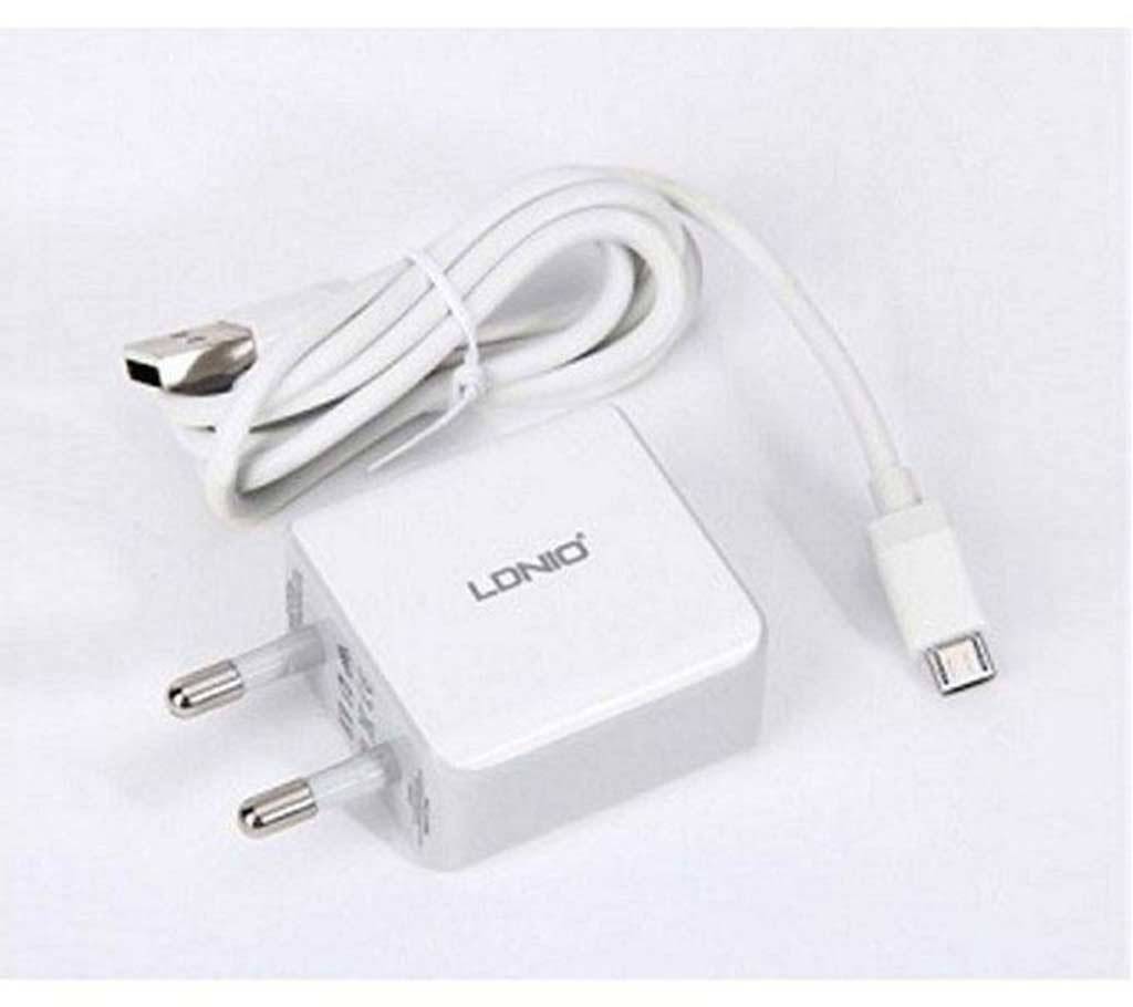 Ldnio 2.4A ডুয়াল USB ফাস্ট চার্জার ডাটা ক্যাবল বাংলাদেশ - 499544