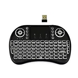 Pocket Wireless Keyboard with Touchpad Mouse, LED Back light, Rechargable Li-ion Battery-Black