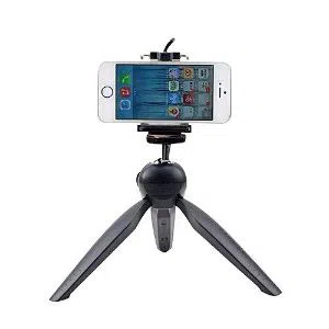 Tripod with Phone Holder Clip - Black