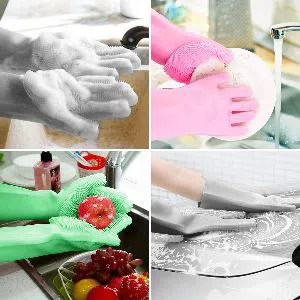  Box silicone dish washing kitchen hand gloves 1pair