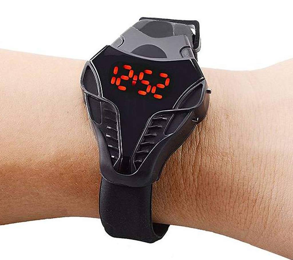 Black Silicone LED Watch for Men বাংলাদেশ - 724062