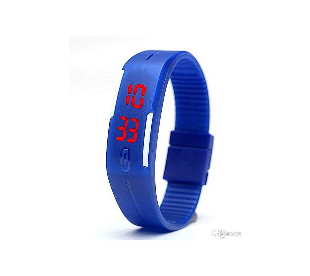 Watch Silicone Digital LED ব্যান্ড ফর বয়েজ  - Blue বাংলাদেশ - 748945