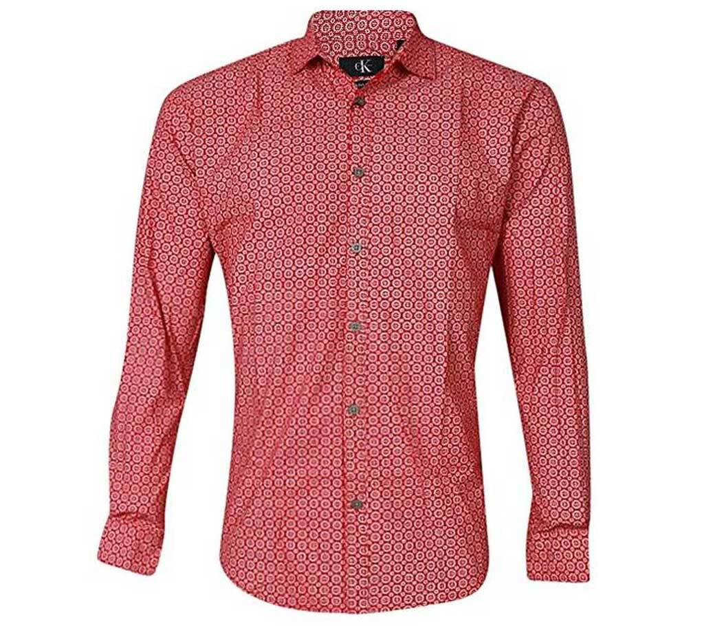 Salmon Cotton Long Sleeve Casual Shirt for Men বাংলাদেশ - 735645