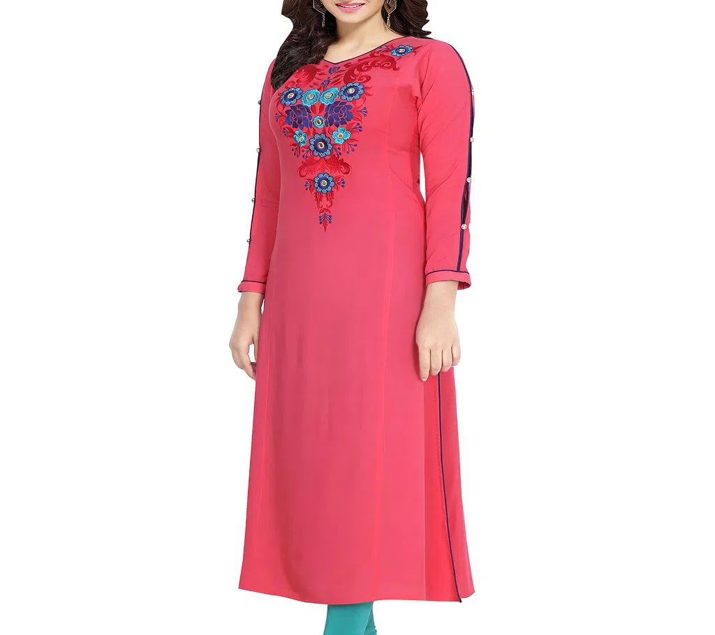D_114 Linen Stitched Kurti for Womens