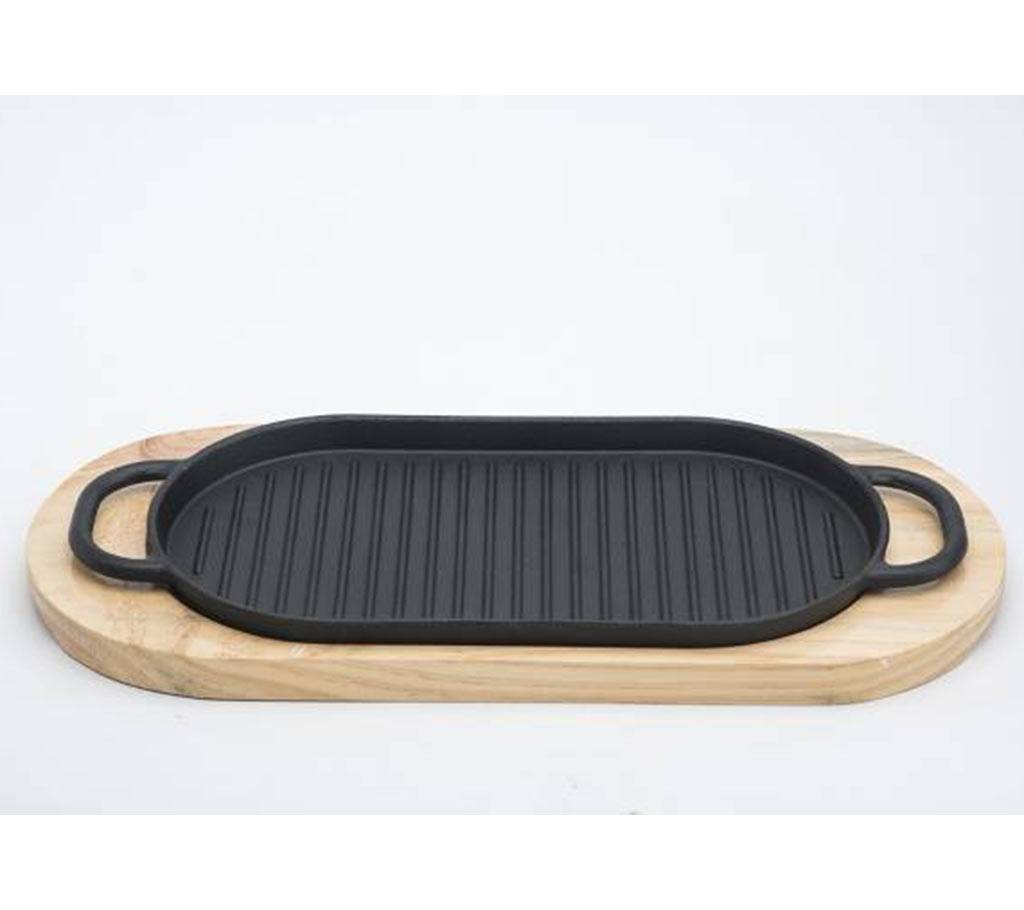 Cast Iron Sizzler Dish With Wooden Tray বাংলাদেশ - 613605