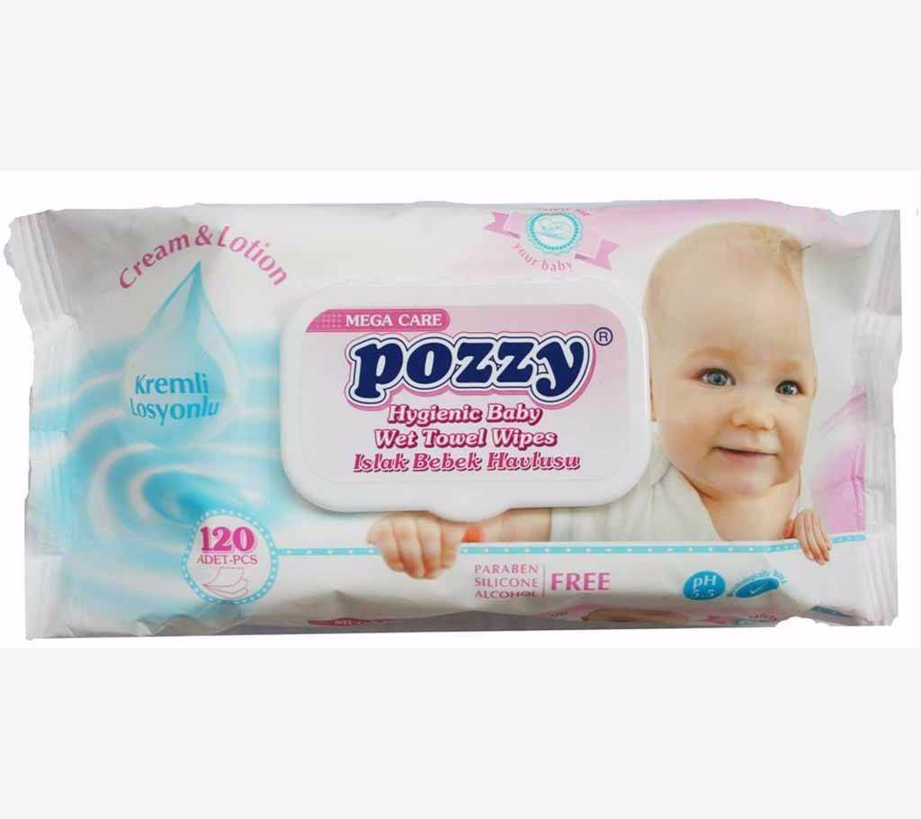 Pozzy বেবি ওয়েট টাওয়েল ওয়াইপস- ১২০ পিস বাংলাদেশ - 520363
