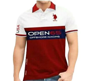 Red Cotton PK Polo Shirt For Men 