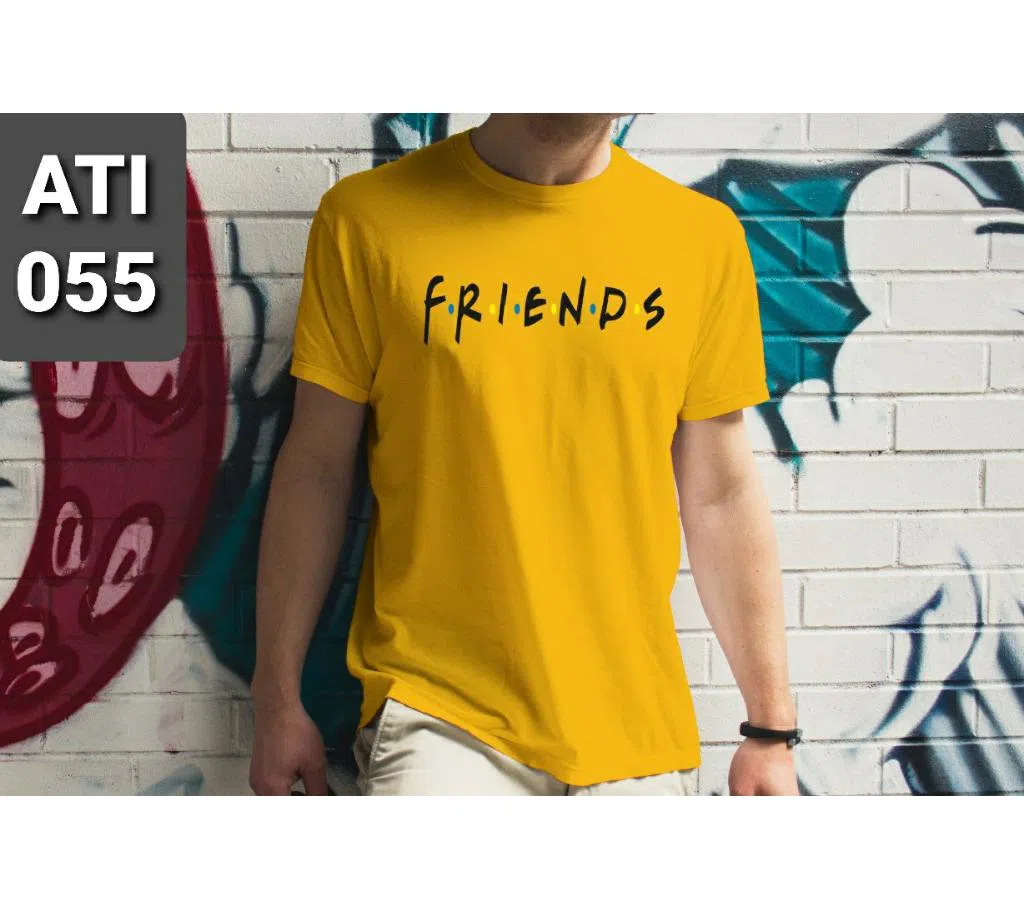 Half Sleeve T Shirt For Men - Yellow 