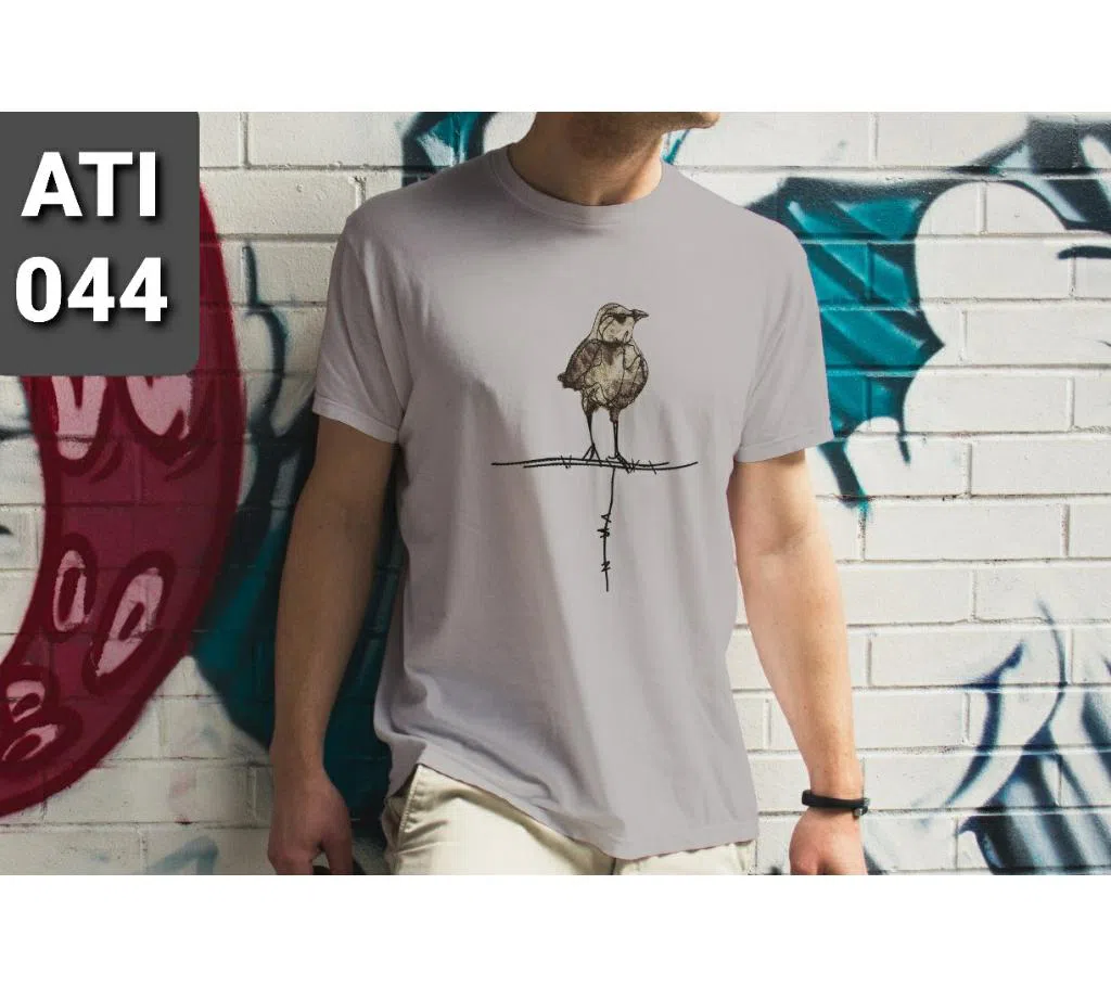 Half Sleeve T-Shirt Bird Ash