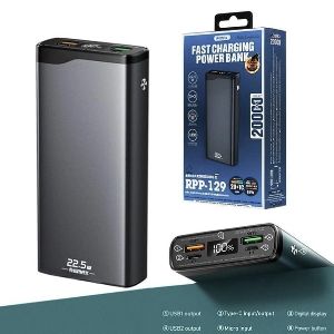 Remax RPP-129 20000mAh 22.5W PD+QC Multiple In & Out Fast Charging Power Bank 