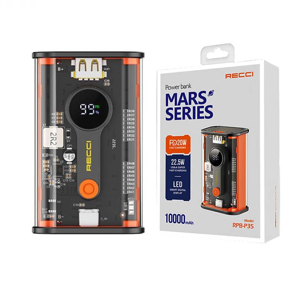 RECCI RPB-P35 Mars Series 10000 mAh 22.5W Fast Charging Power Bank