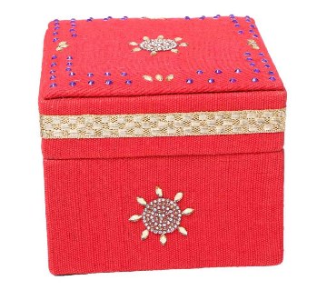 Jute made Jewelry Box - Red