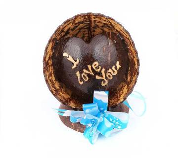 I love you Coconut Shell Made Show Piece