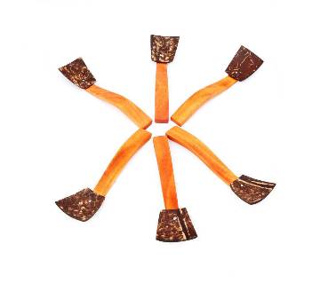 Hand Made Coconut Shell Spoon - 6pcs