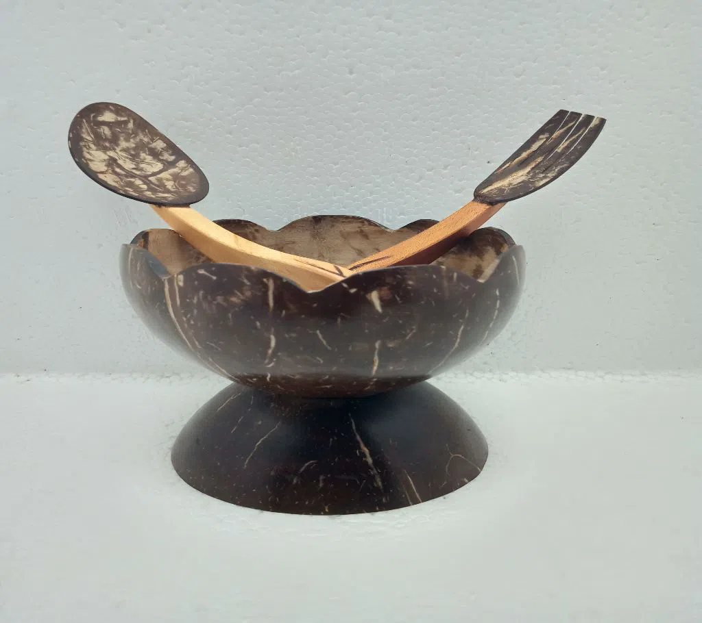 Coconut Shell Bowls with Spoon set