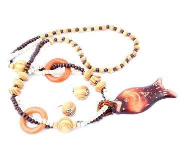 Bead and Wooden Necklace 