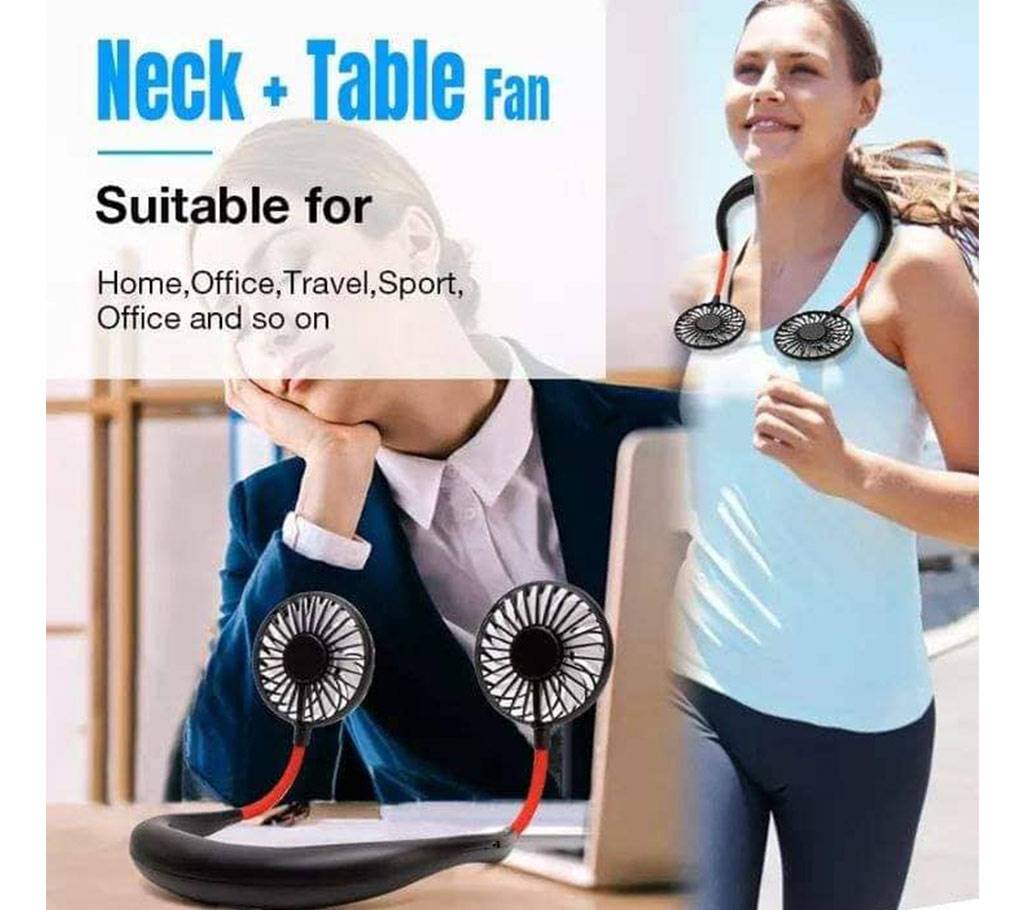 Neck Fan Portable Rechargeable, Hand-Free Tiny Fan With USB - 3 Speed Wearable Adjustable Fan, Personal Electric Cooling Fan For Travel Camping Outdoor Quiet Operation বাংলাদেশ - 1048642