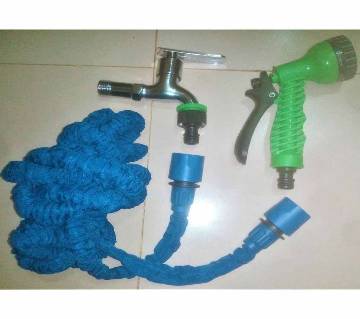 Magic Hose Pipe-40 Feet, Water Tap, Connectors & Water Gun for Car/Bike Wash, Garden, Irrigation