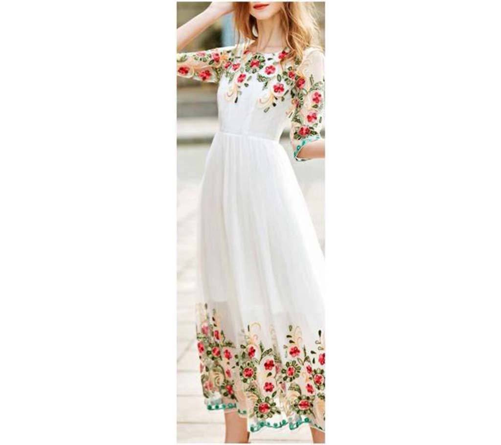 Unstitched Gorgeous White Gown বাংলাদেশ - 608577