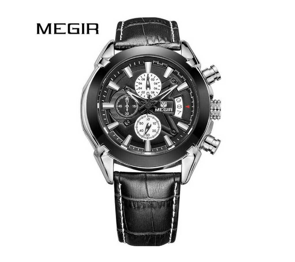 MEGIR-2020 Chronograph Leather Military রিস্ট ওয়াচ ফর মেন বাংলাদেশ - 797445