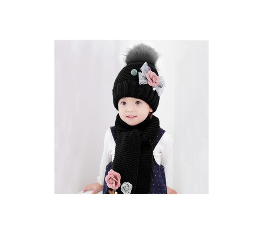 কিডস বিনি সেট  Knit Winter Hat & Scarf বাংলাদেশ - 1190211