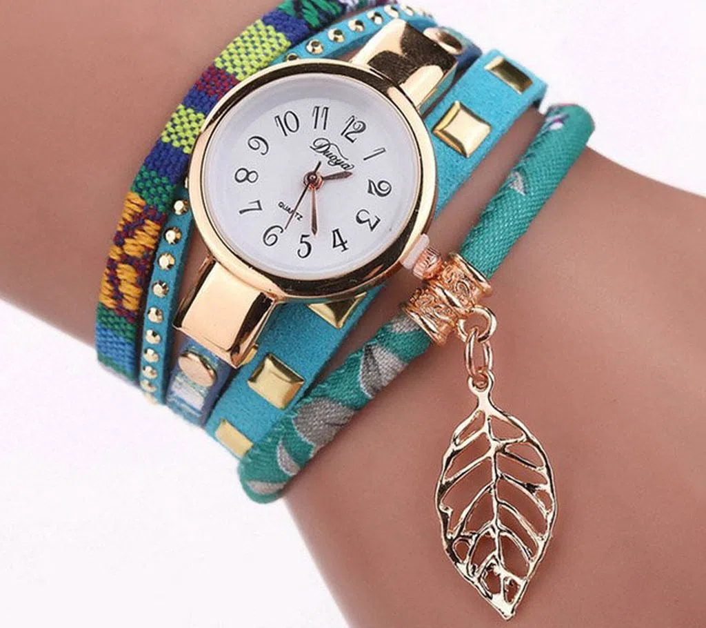 Duoya Brand Fashion Leather Bracelet Watch Women-Pest 