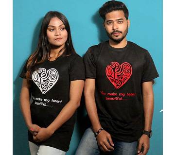 Black Couple T-Shirt for Valentines Day by Ritzy
