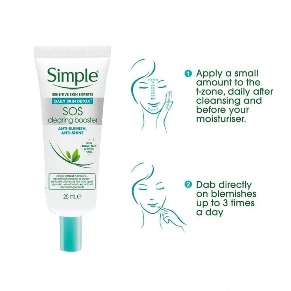 Simple Daily_Skin Detox SOS Clearing_Booster Anti Blemish and Shine - 25ml India 