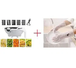 wet basket vegetable cutter with hand gloves