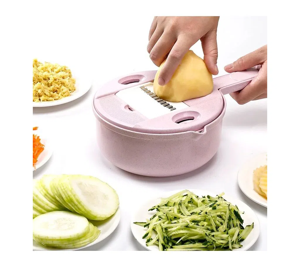 Kitchen Round Grater Multifunctional Vegetable Cutter - Pig Pink