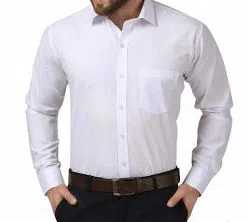 Full Sleeve Cotton Shirt For Men - White 