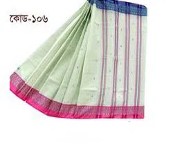 Sirajganj famous weaving sari with blouse piece white 