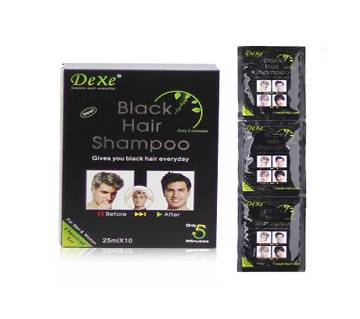 Dexe black hair color shampoo 25ml x 10 - UK
