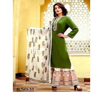 Latest Forest Green Printed 3 pieces Salwar Kameez for Women