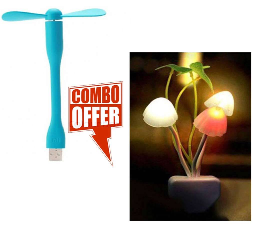 Avatar Sensor ইলেকট্রিক মাশরুম LED নাইট লাইট + Portable USB Fan বাংলাদেশ - 969626
