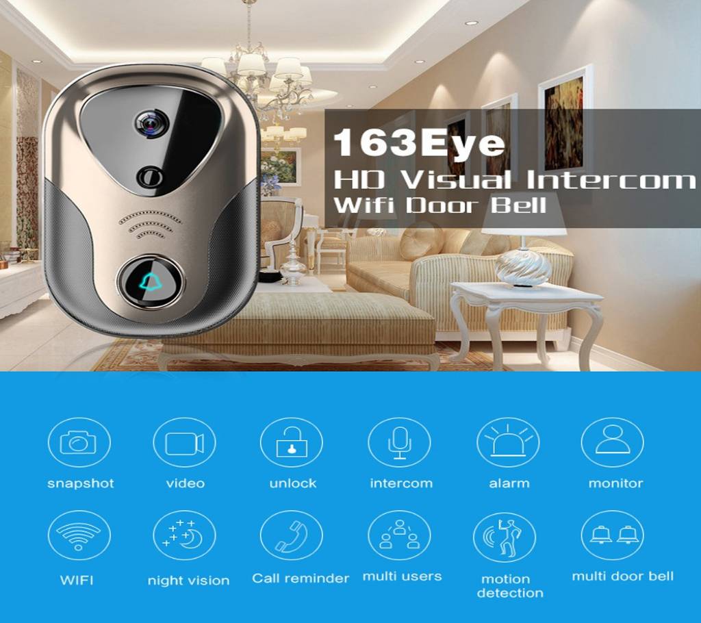 163Eye L1-NJ Smart Visual WIFI 1.3MP Network HD Intercom Doorbell , Support Micro SD Card & Night Vision বাংলাদেশ - 771662