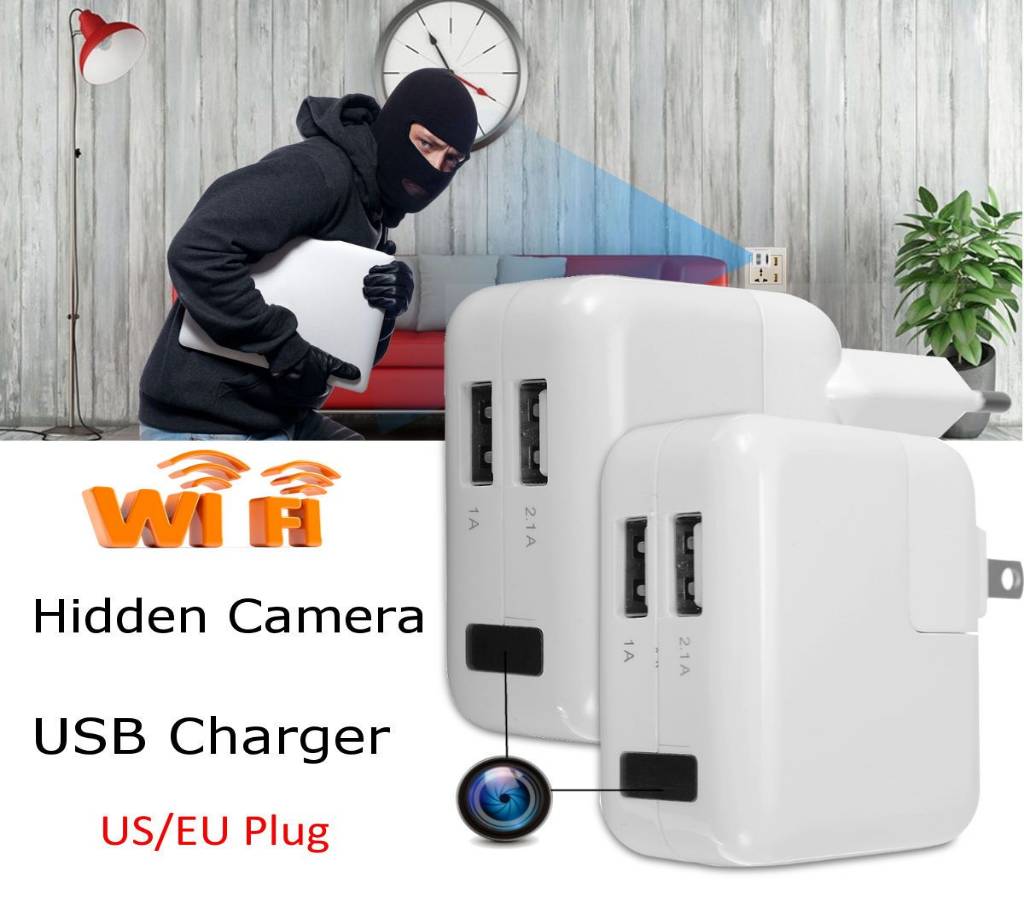 1080P Full HD USB WiFi Hidden Spy Camera Wall Travel Charger বাংলাদেশ - 771770
